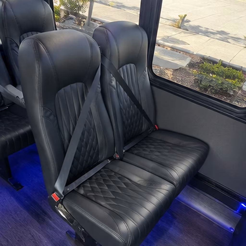 new rochelle 25 passenger minibus interior