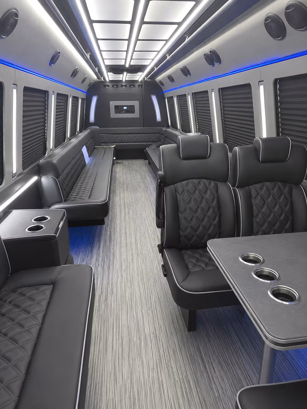 new rochelle 25 passenger party bus inside