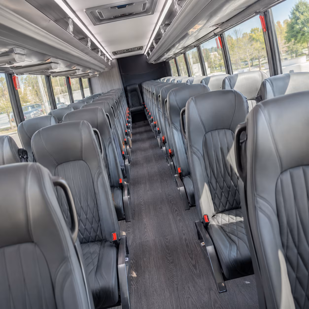 new rochelle 28 passenger minibus inside