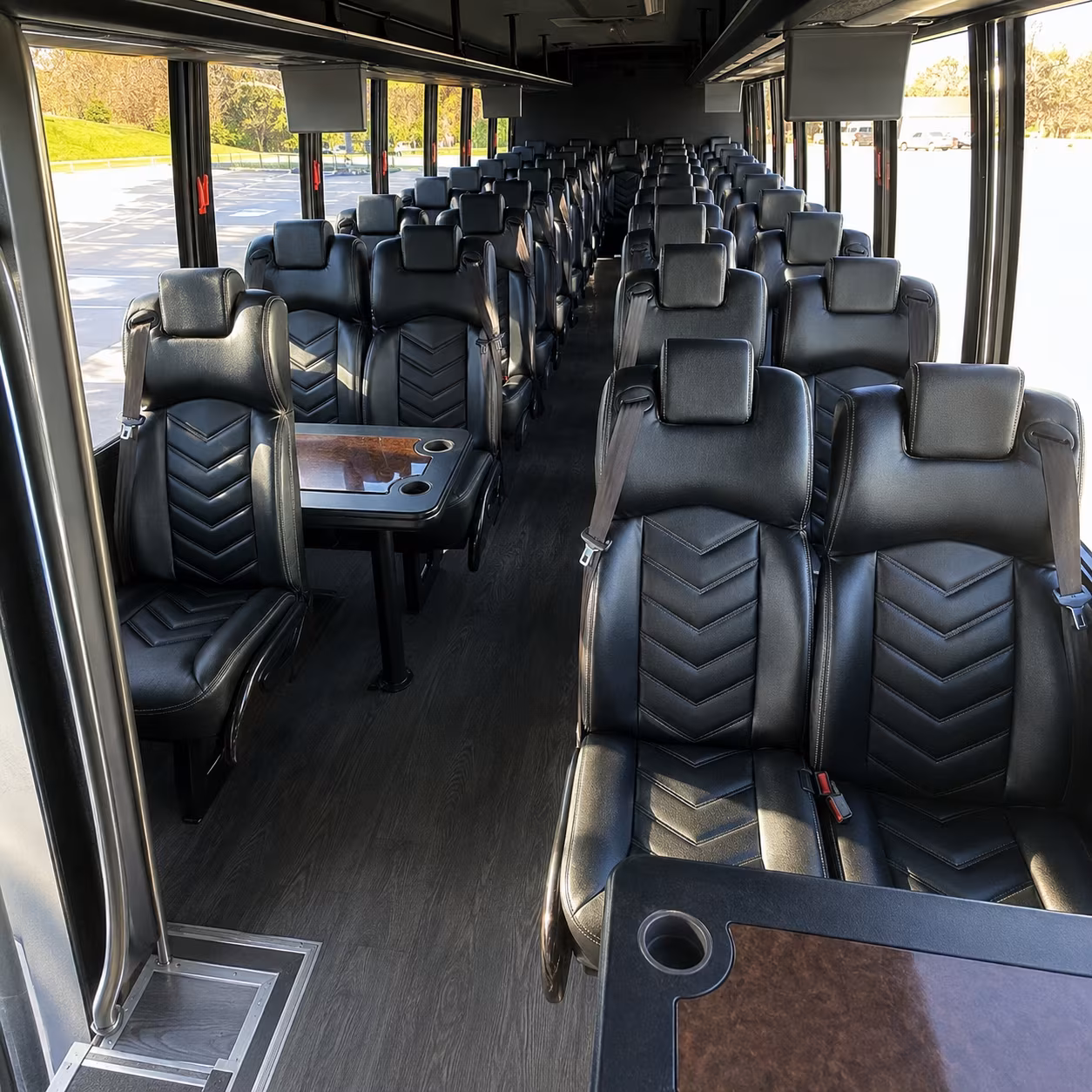 new rochelle 28 passenger minibus interior