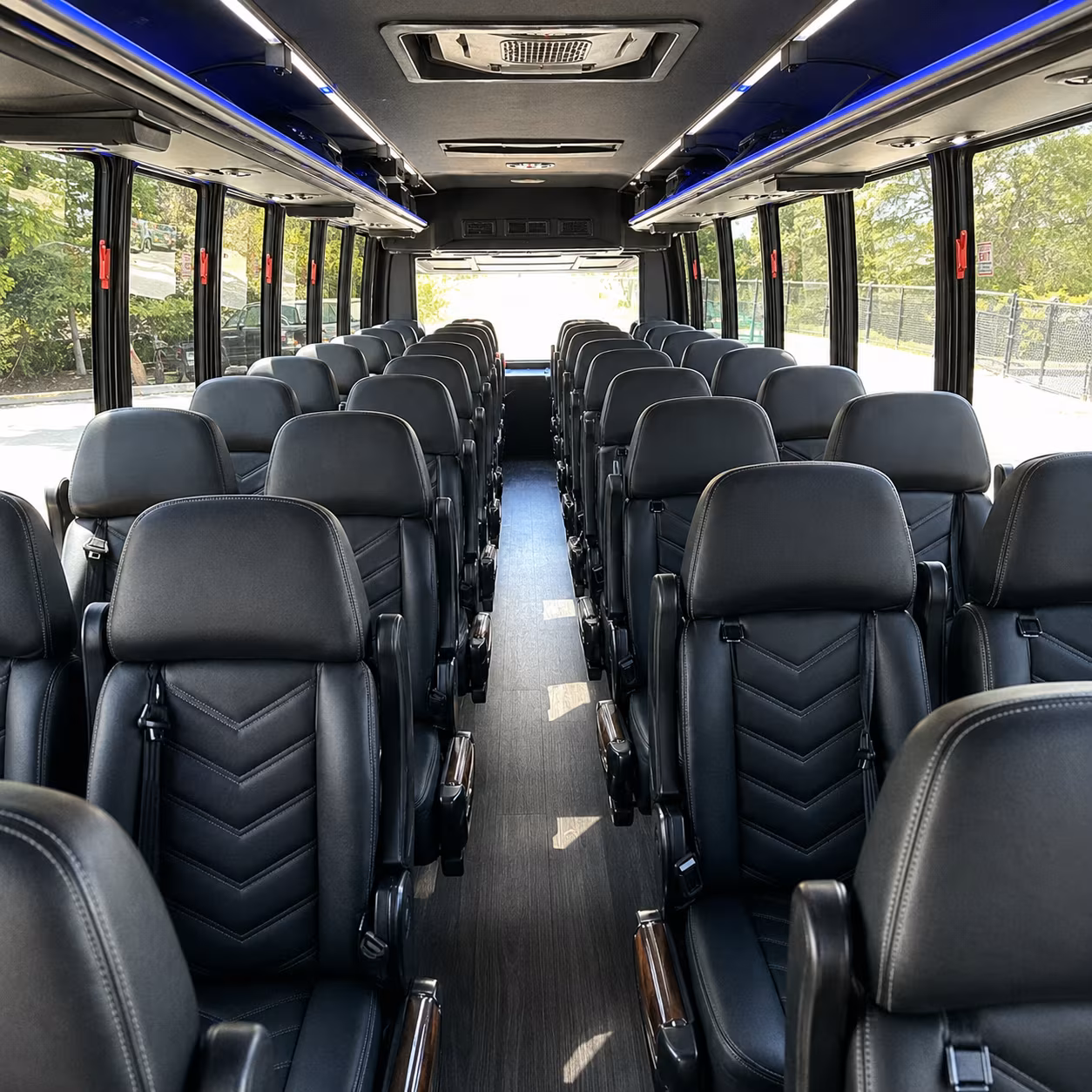 new rochelle 30 passenger minibus interior