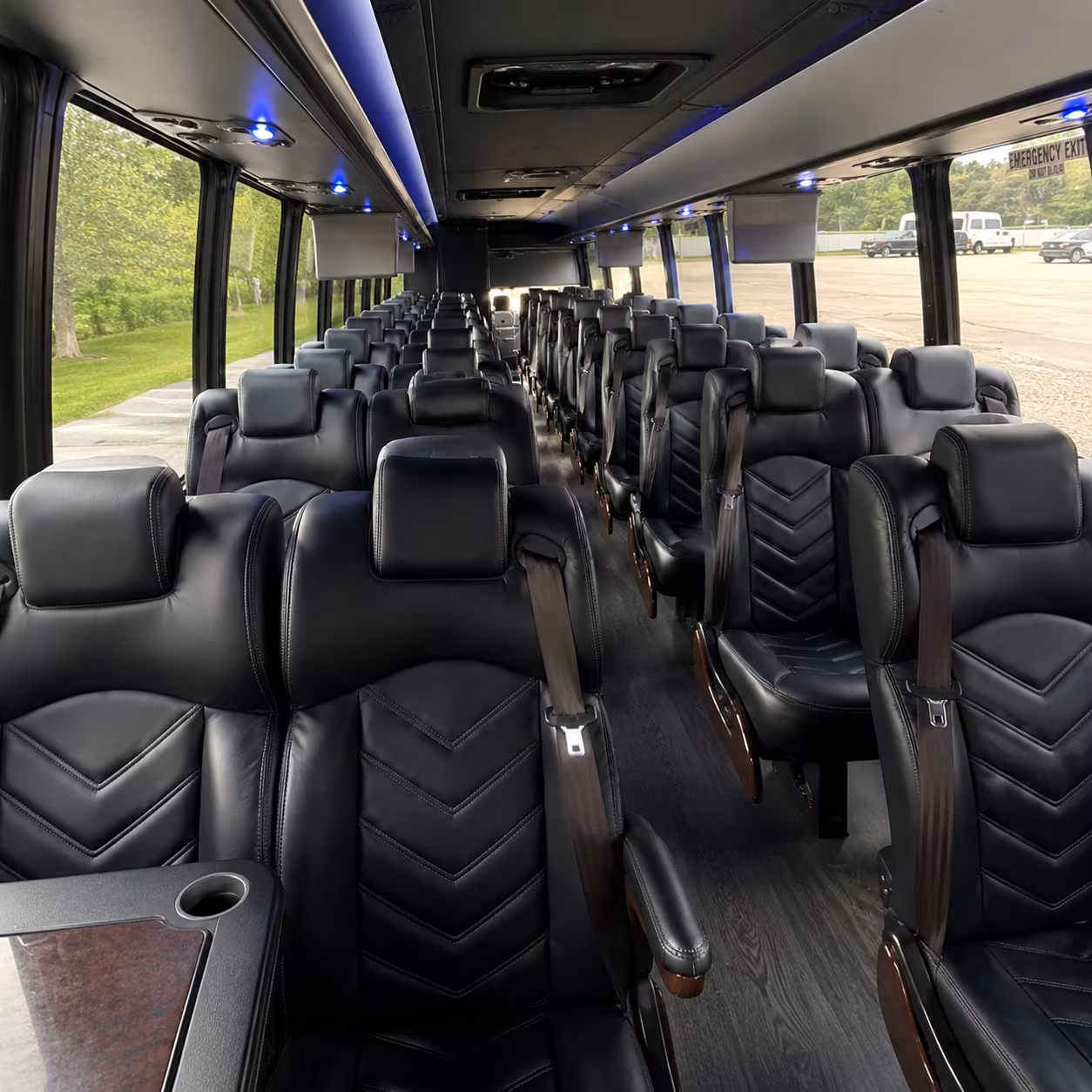 new rochelle 35 passenger minibus interior