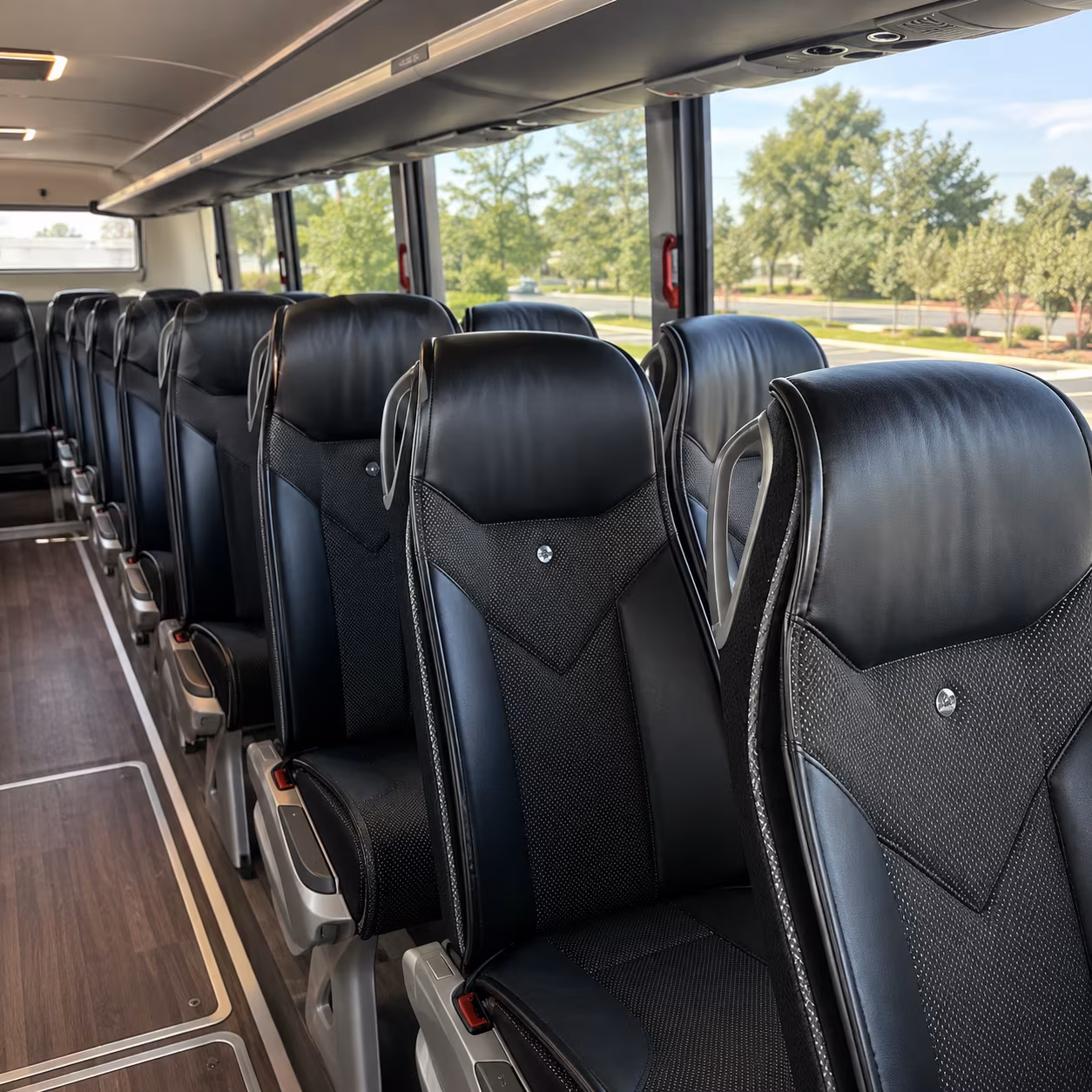 new rochelle 45 passenger charter bus interior