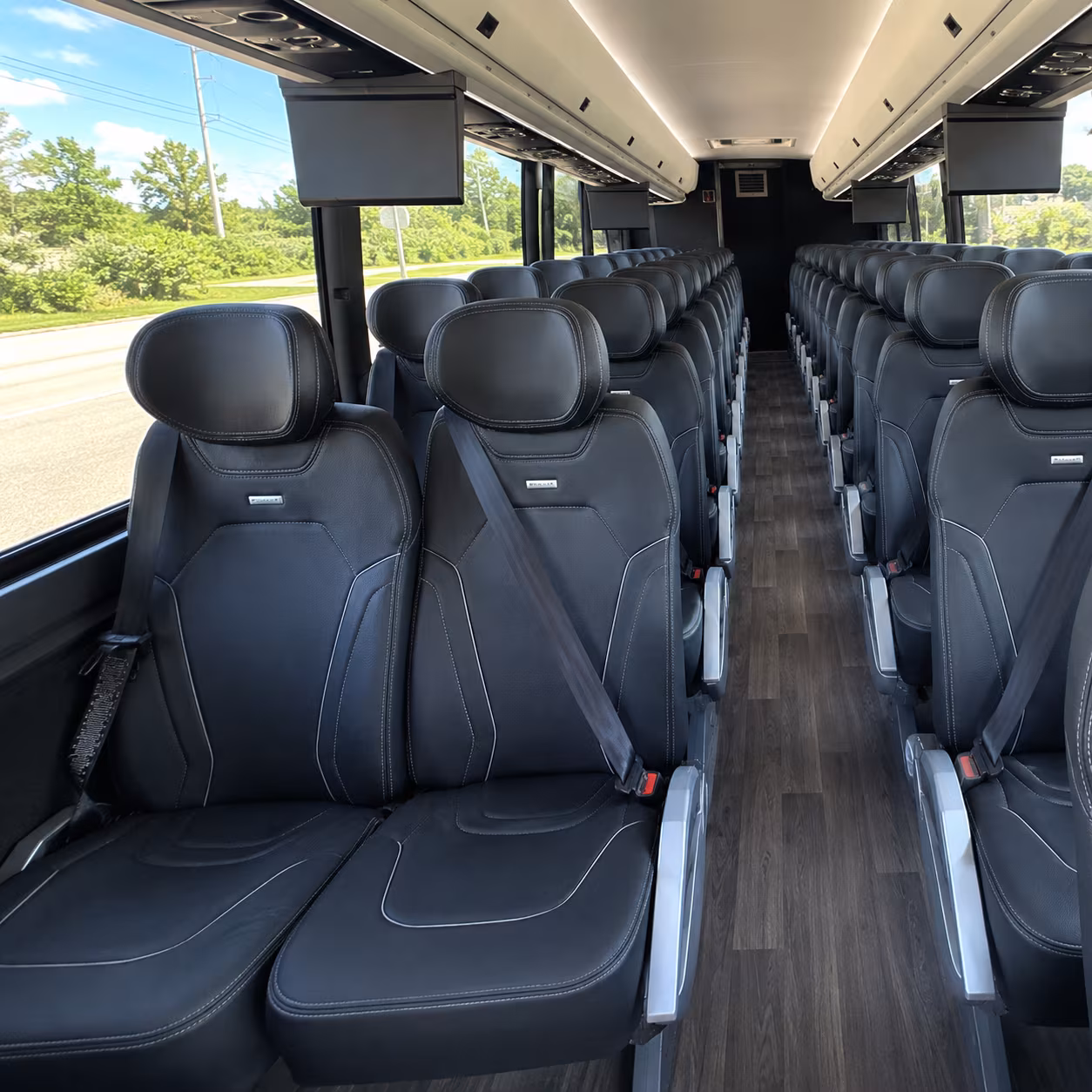 new rochelle 47 passenger charter bus inside