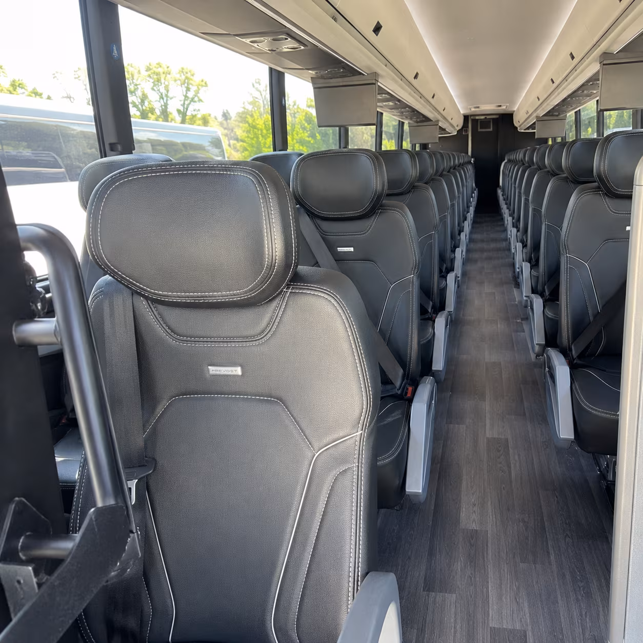 new rochelle 47 passenger charter bus interior