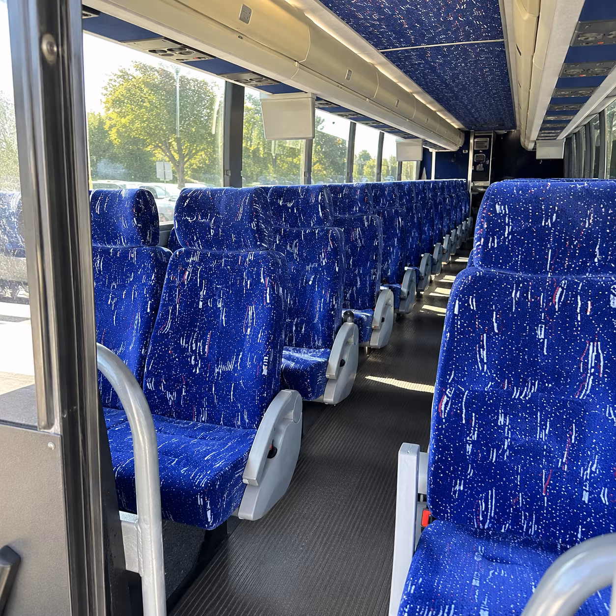 new rochelle 50 passenger charter bus inside