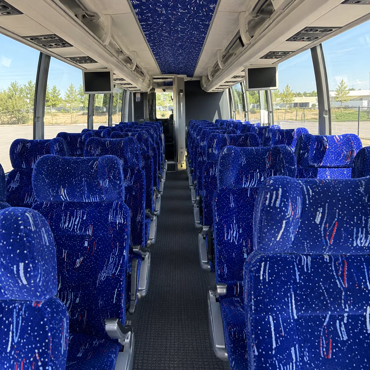 new rochelle 54 passenger charter bus interior