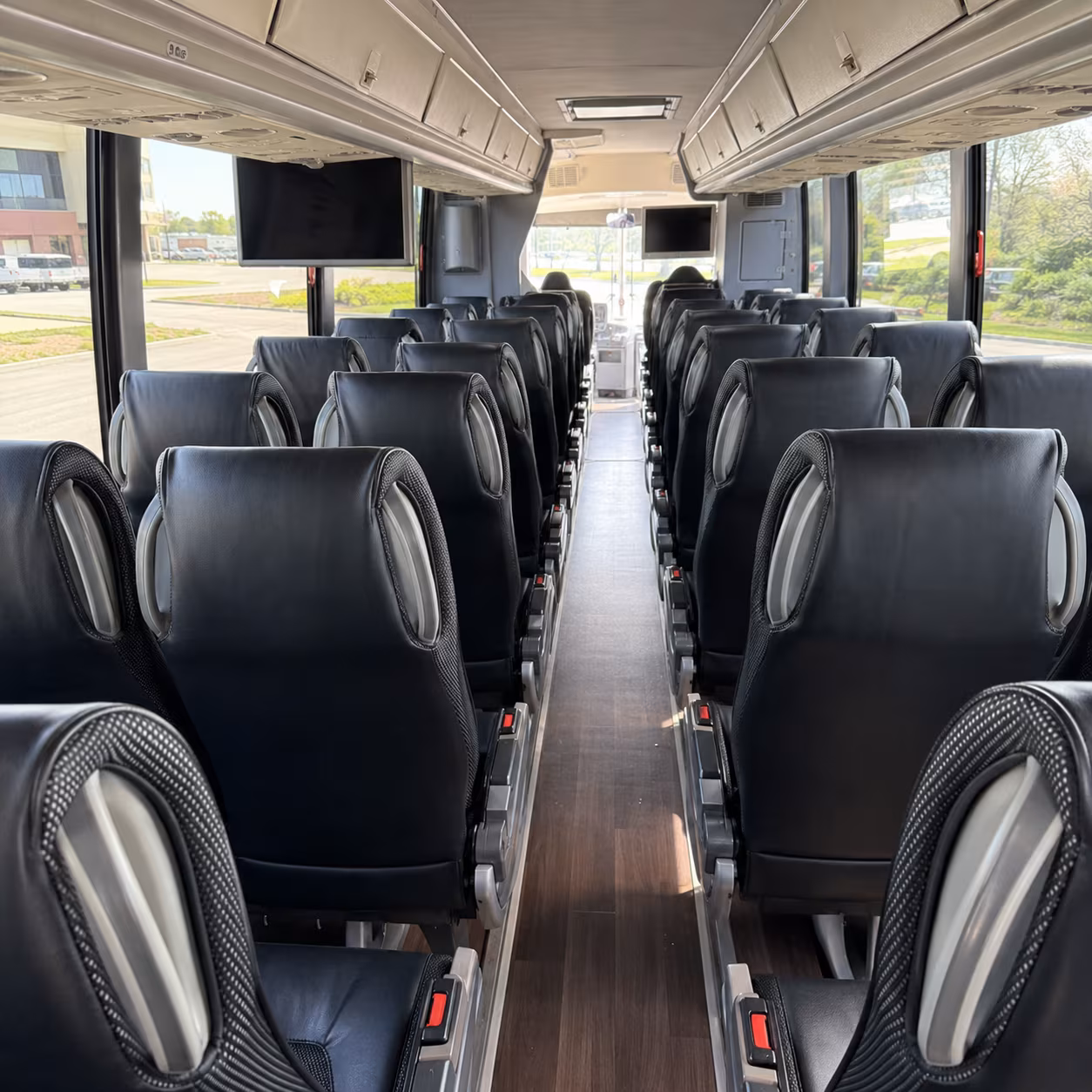 new rochelle 56 passenger charter bus inside